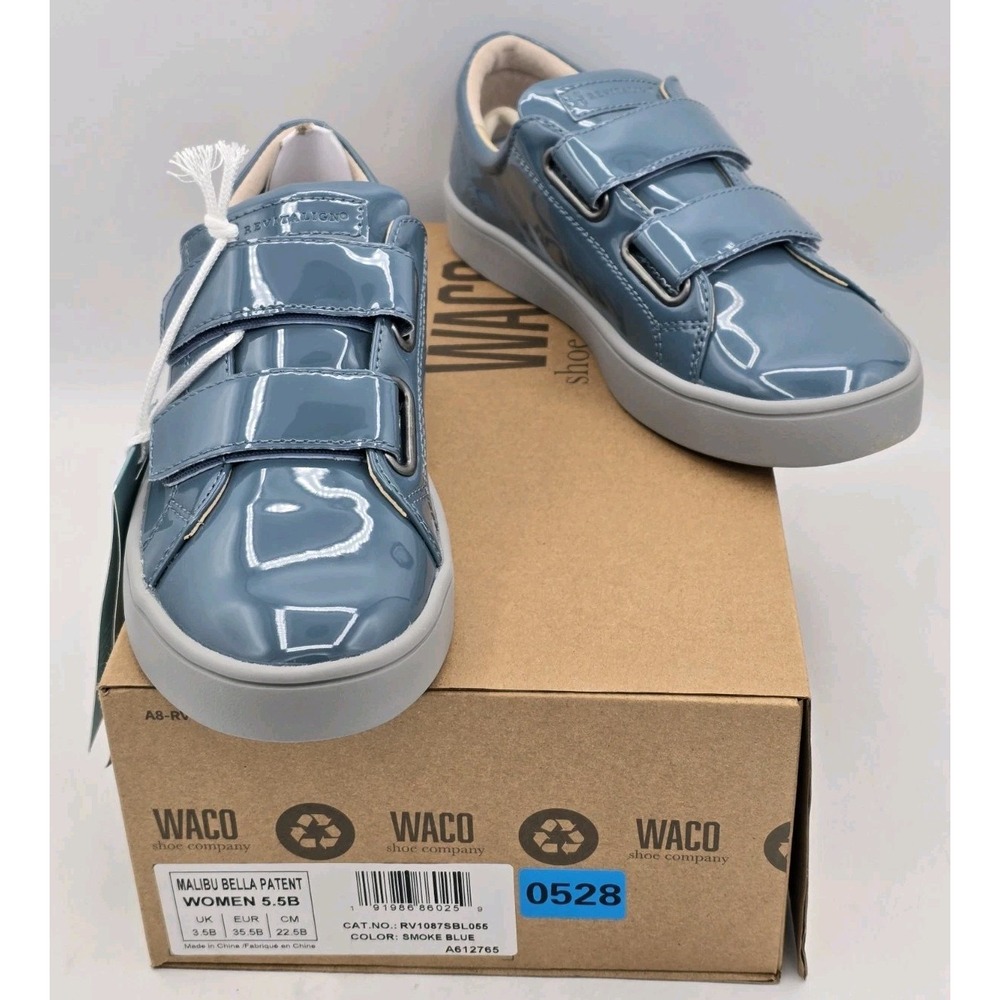 NEW Revitalign Orthotic Smoke Blue Solid Sneakers Malibu Bella Patent Sz 5.5 B